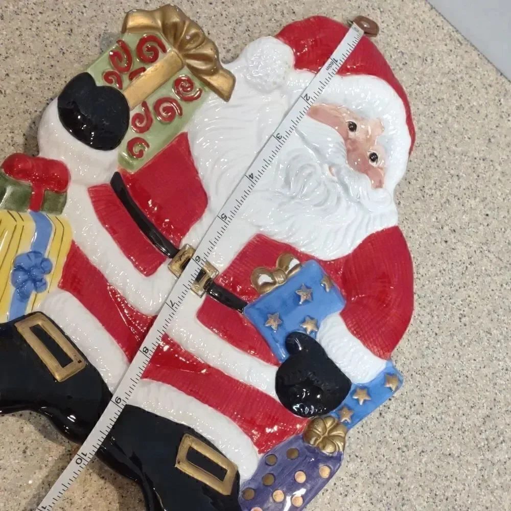 👍 Fitz and Floyd Santa Christmas Plate. C7